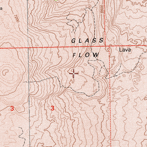 Topographic Map of Glass Flow, CA