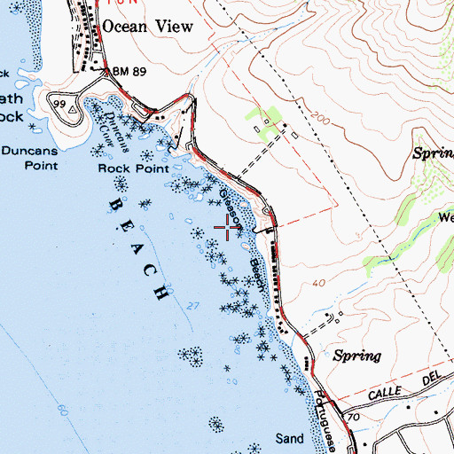 Topographic Map of Gleason Beach, CA