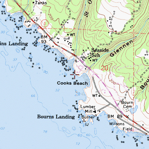 Topographic Map of Glennen Gulch, CA