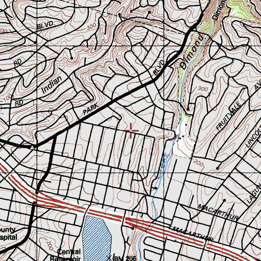 Topographic Map of Glenview Elementary School, CA