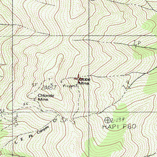 Topographic Map of Globe Mine, CA