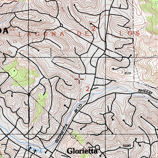 Topographic Map of Glorietta Elementary School, CA