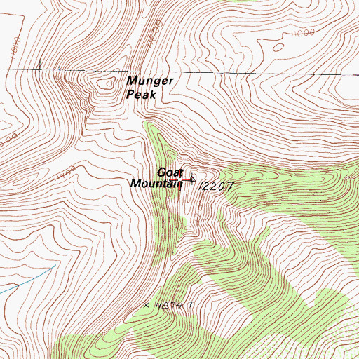 Topographic Map of Goat Mountain, CA