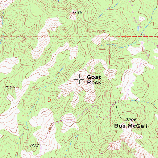 Topographic Map of Goat Rock, CA