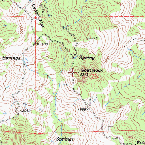 Topographic Map of Goat Rock, CA