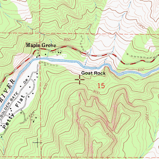 Topographic Map of Goat Rock, CA