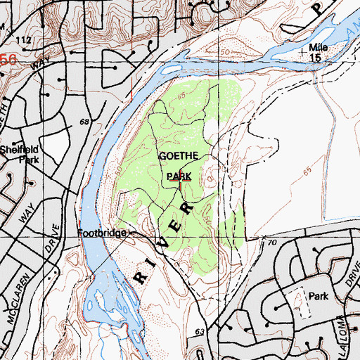 Topographic Map of Goethe Park, CA