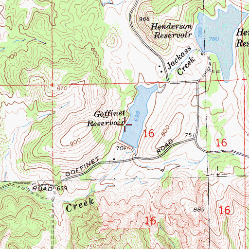 Topographic Map of Goffinet Reservoir, CA