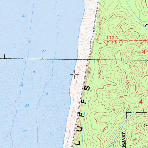 Topographic Map of Gold Bluffs, CA