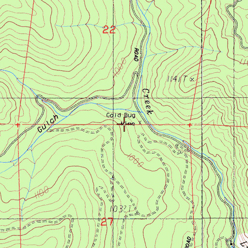 Topographic Map of Gold Bug Mine, CA