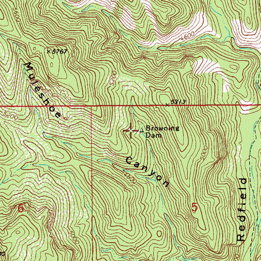 Topographic Map of Browning Cement Dam Tank, AZ