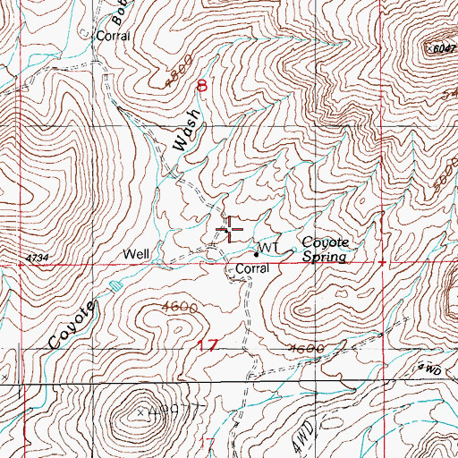 Topographic Map of Bryce Ranch, AZ
