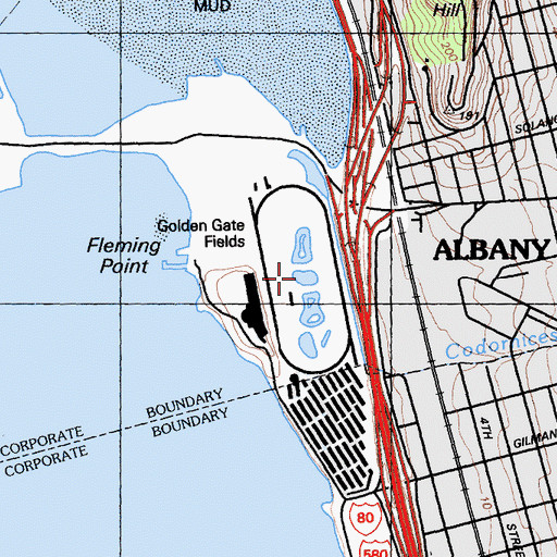 Topographic Map of Golden Gate Fields, CA