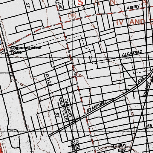 Topographic Map of Berkley Maynard Academy, CA