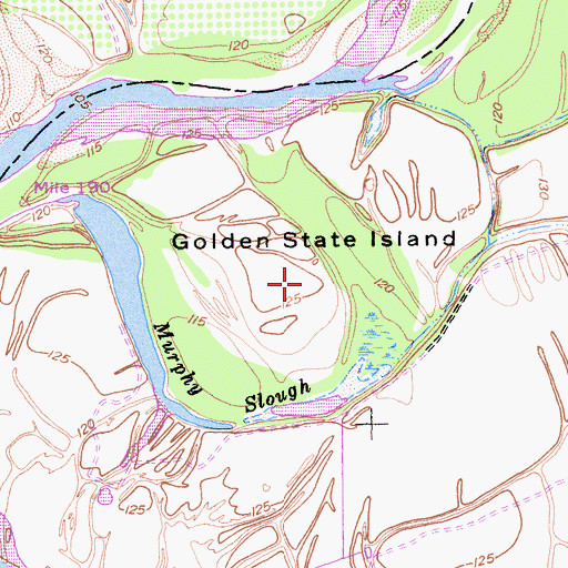 Topographic Map of Golden State Island, CA