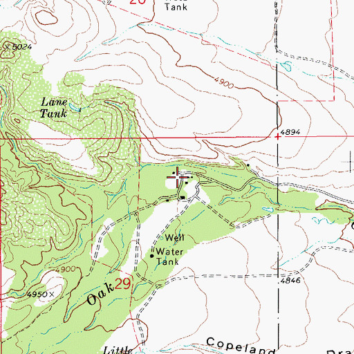Topographic Map of Buckskin Ranch, AZ