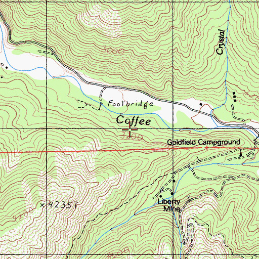 Topographic Map of Goldfish Campground, CA