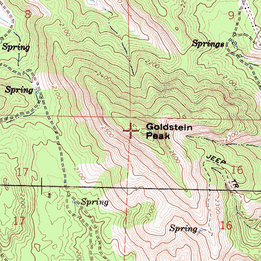 Topographic Map of Goldstein Peak, CA