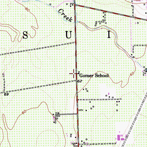 Topographic Map of Gomer School, CA