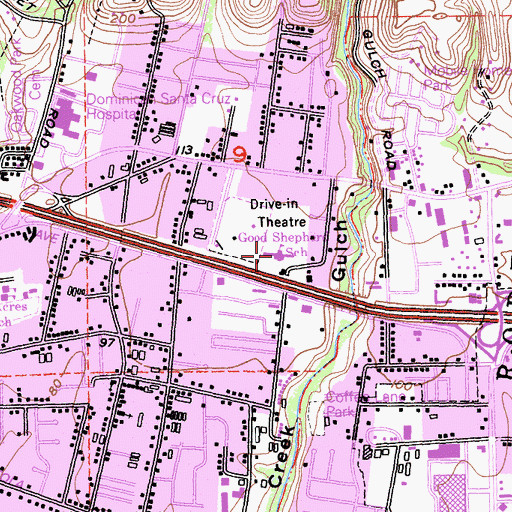 Topographic Map of Good Shepherd Catholic School, CA