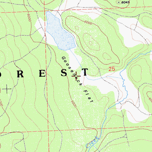 Topographic Map of Gooseneck Flat, CA