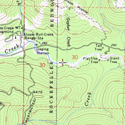 Topographic Map of Gopher Creek, CA