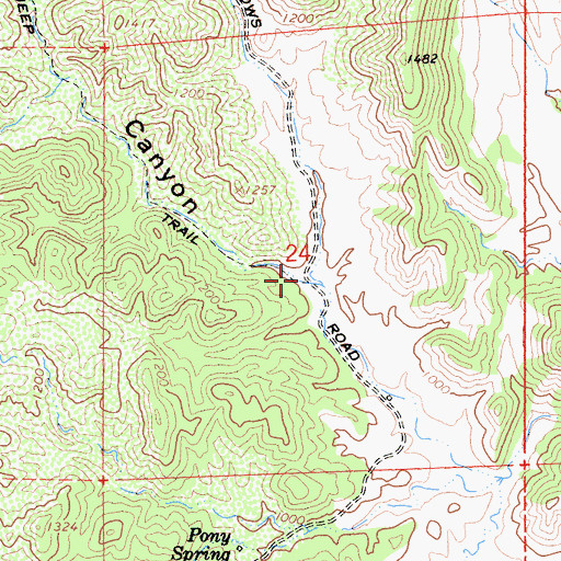 Topographic Map of Gordon Canyon, CA