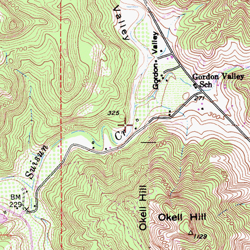 Topographic Map of Gordon Valley, CA