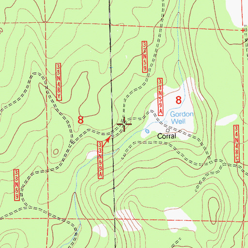 Topographic Map of Gordon Well, CA