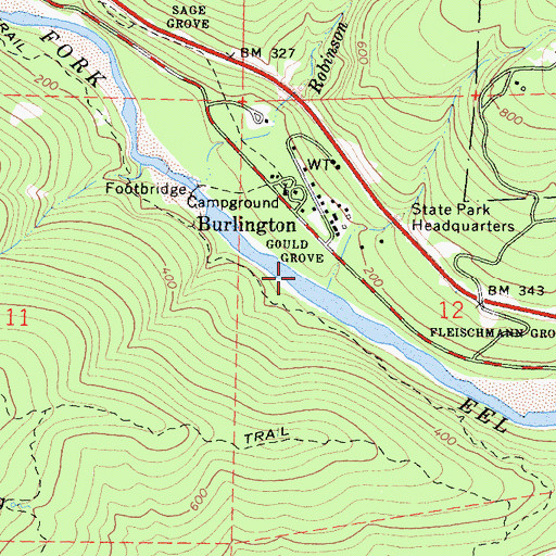 Topographic Map of Gould Grove, CA