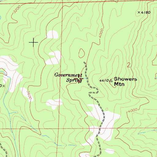 Topographic Map of Government Spring, CA