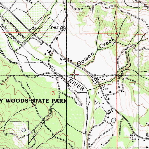 Topographic Map of Gowan Creek, CA
