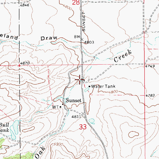 Topographic Map of Byrd Ranch, AZ
