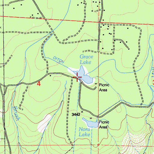 Topographic Map of Grace Lake, CA