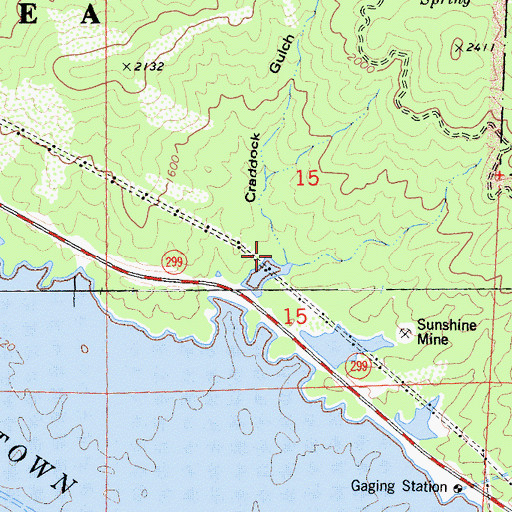 Topographic Map of Graddock Gulch, CA