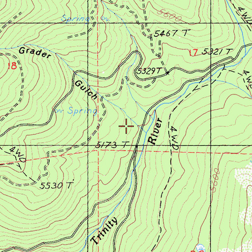 Topographic Map of Grader Gulch, CA