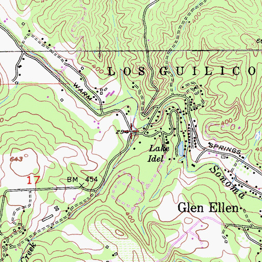 Topographic Map of Graham Creek, CA