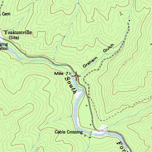 Topographic Map of Graham Gulch, CA