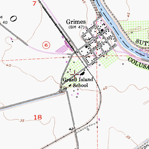 Topographic Map of Grand Island Elementary School, CA