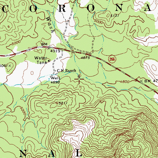 Topographic Map of C N Wash, AZ