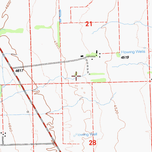 Topographic Map of Granger Creek, CA