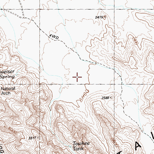 Topographic Map of Burro Canyon, AZ
