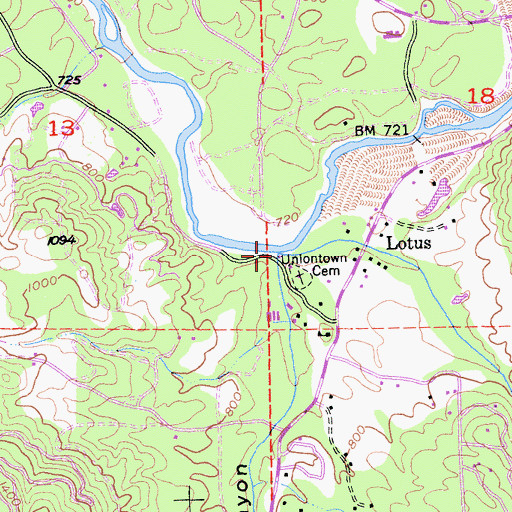 Topographic Map of Granite Canyon, CA