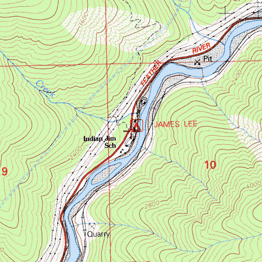 Topographic Map of Granite Creek, CA