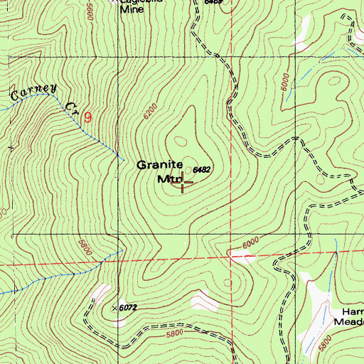 Topographic Map of Granite Mountain, CA