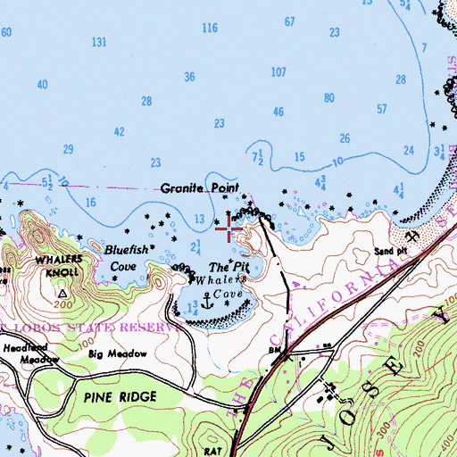 Topographic Map of Granite Point, CA