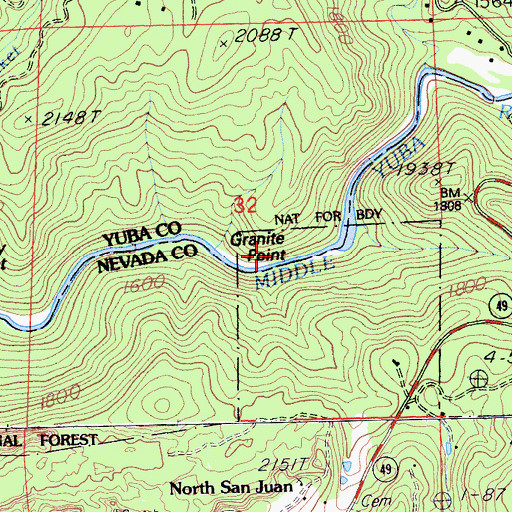 Topographic Map of Granite Point, CA