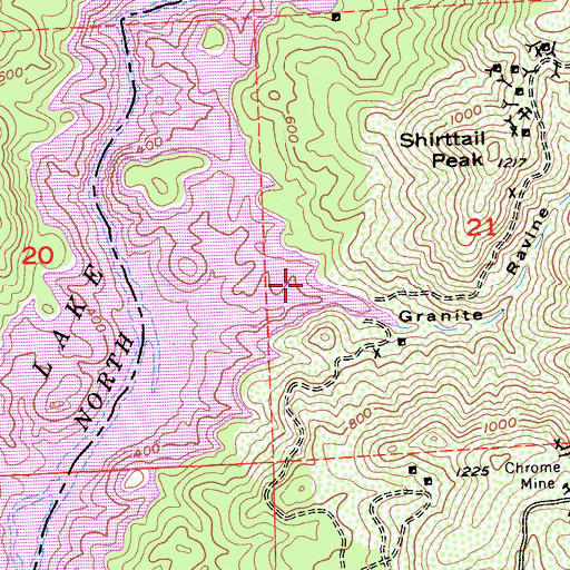 Topographic Map of Granite Ravine, CA