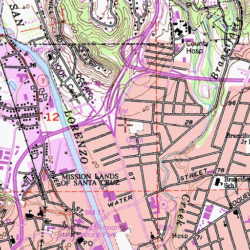 Topographic Map of Grant School, CA