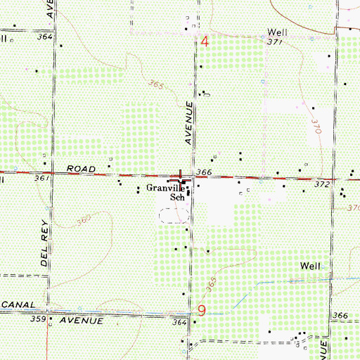 Topographic Map of Granville School, CA
